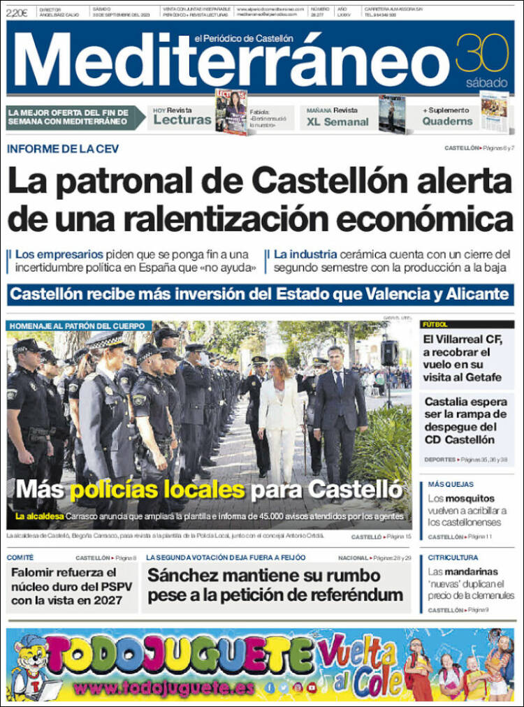 Portada de El Periódico Mediterraneo (Espa&ntilde;a)