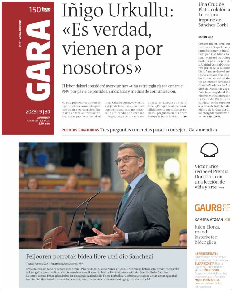 Portada de Gara (Espa&ntilde;a)