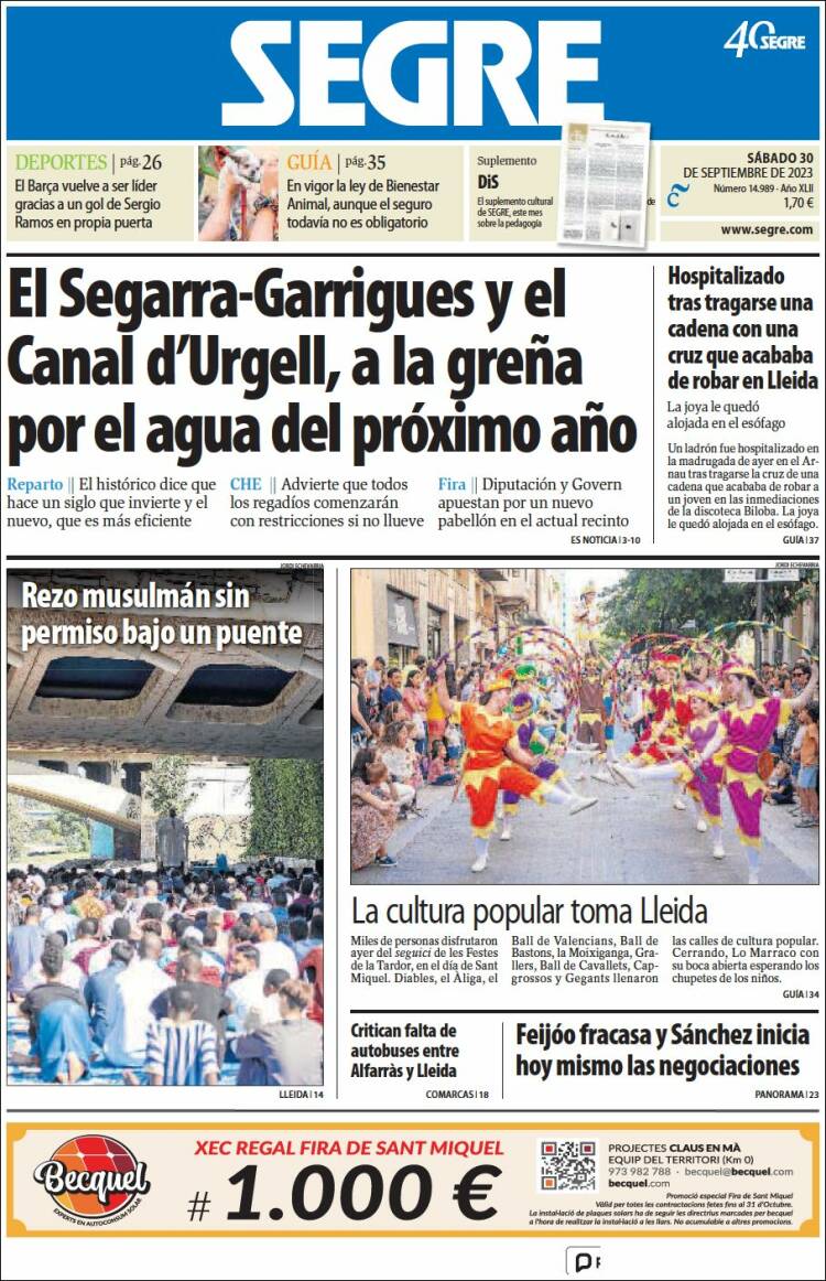 Portada de Segre  (Espa&ntilde;a)