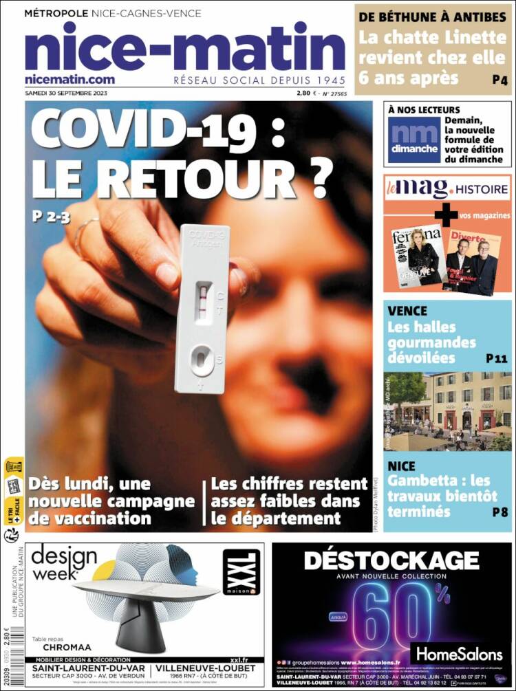 Portada de Nice-Matin (Francia)