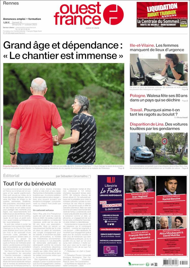 Portada de Ouest France (Francia)