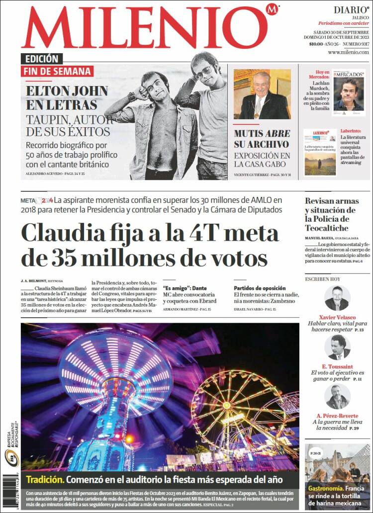 Portada de Milenio - Jalisco (M&eacute;xico)