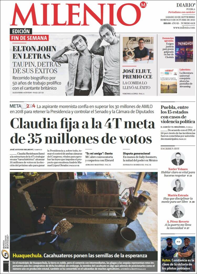 Portada de Milenio de Puebla (M&eacute;xico)