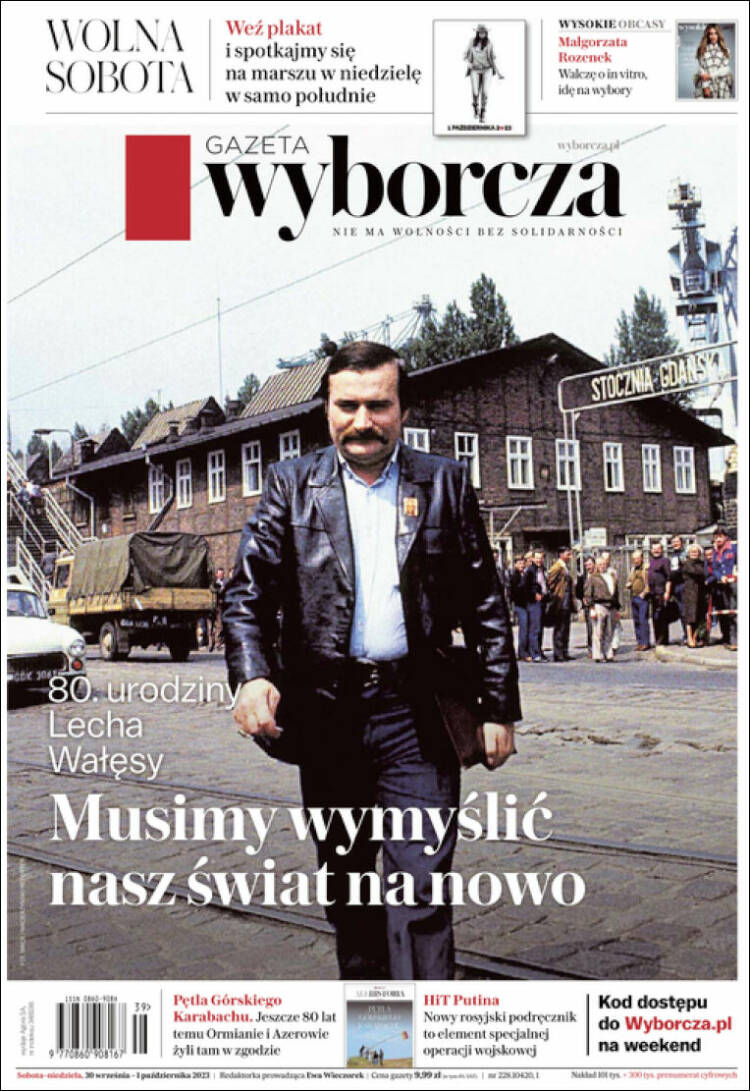 Portada de Gazeta Wyborcza (Polonia)