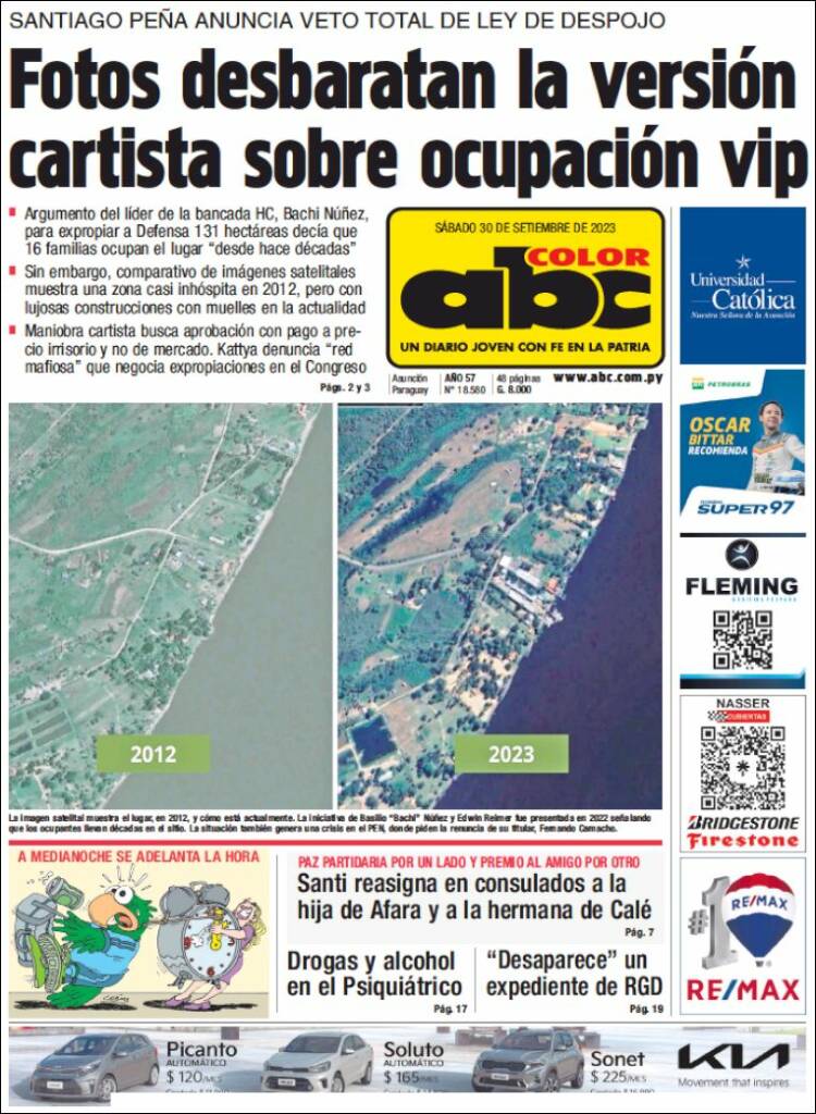 Portada de ABC Color (Paraguay)