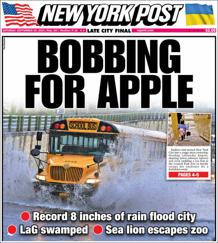 Portada de New York Post (USA)