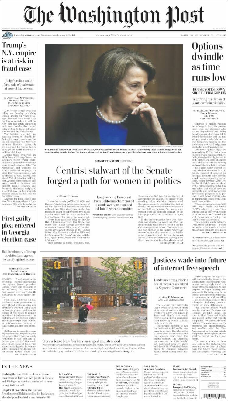 Portada de The Washington Post (USA)
