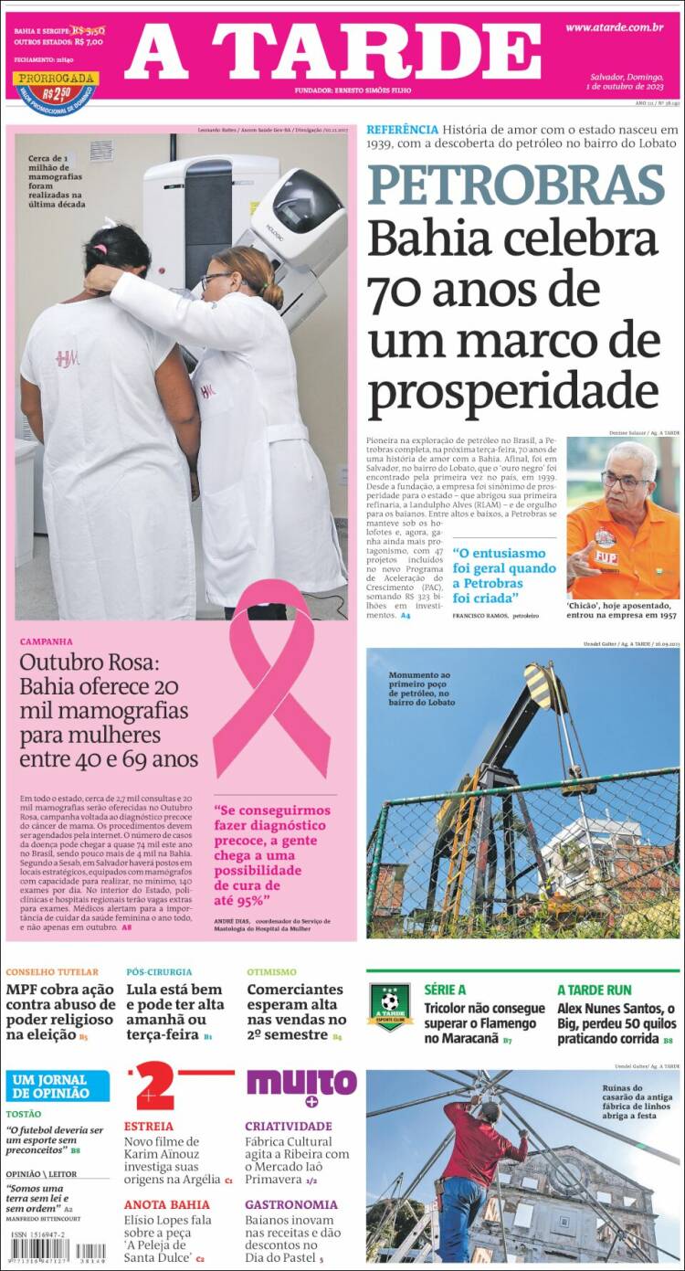 Portada de Diário A Tarde (Brasil)