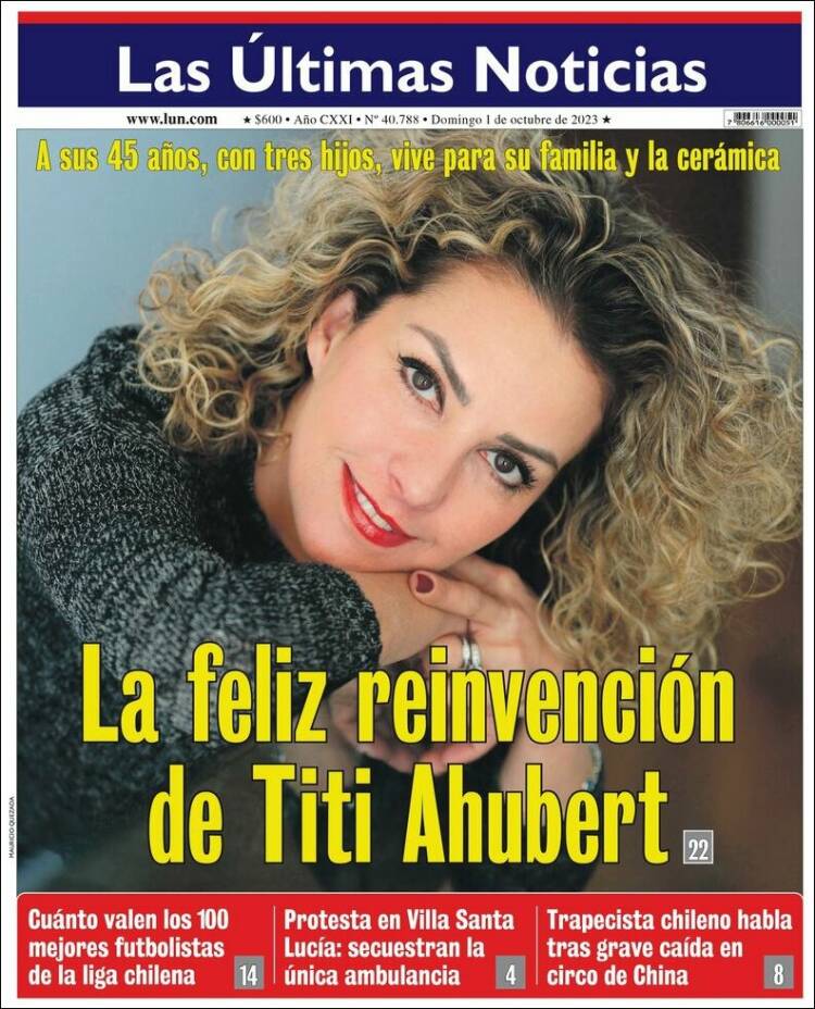 Portada de Las Últimas Noticias (Chile)