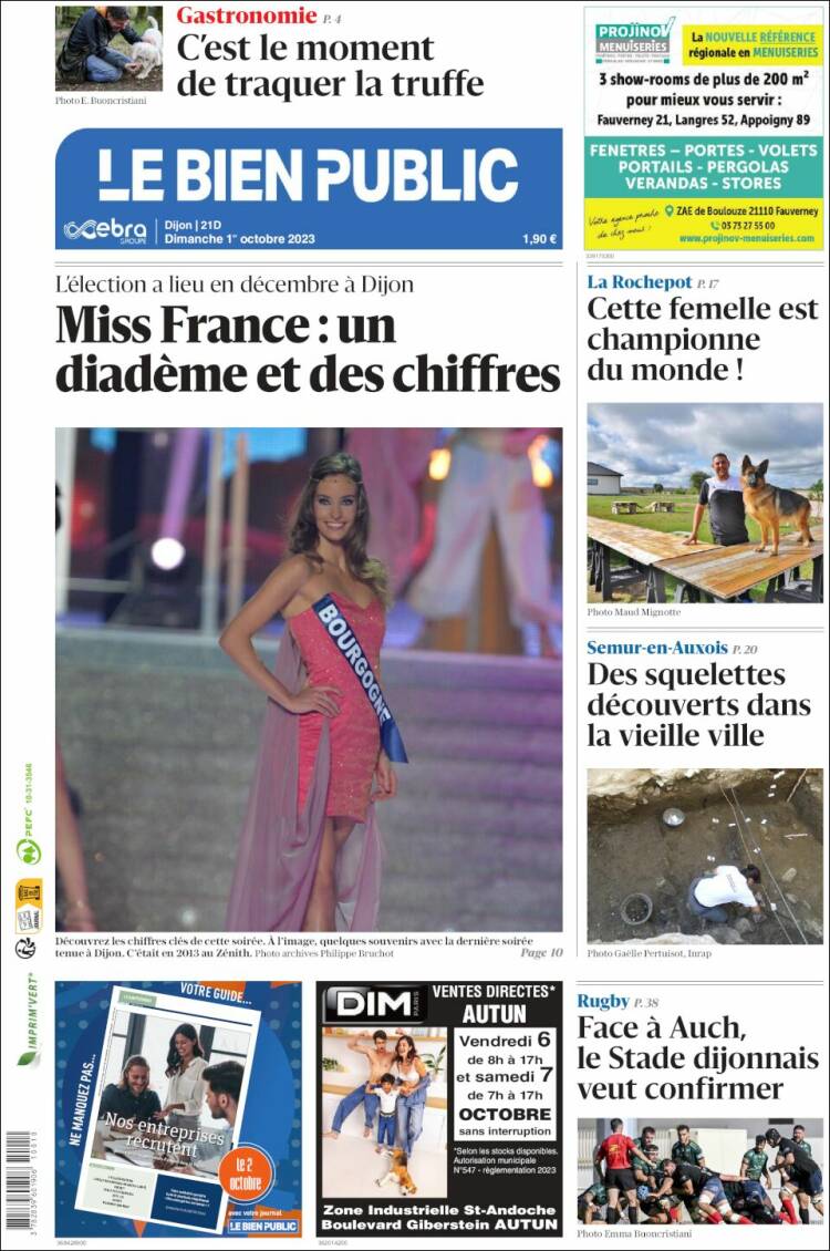 Portada de Le Bien Public (Francia)