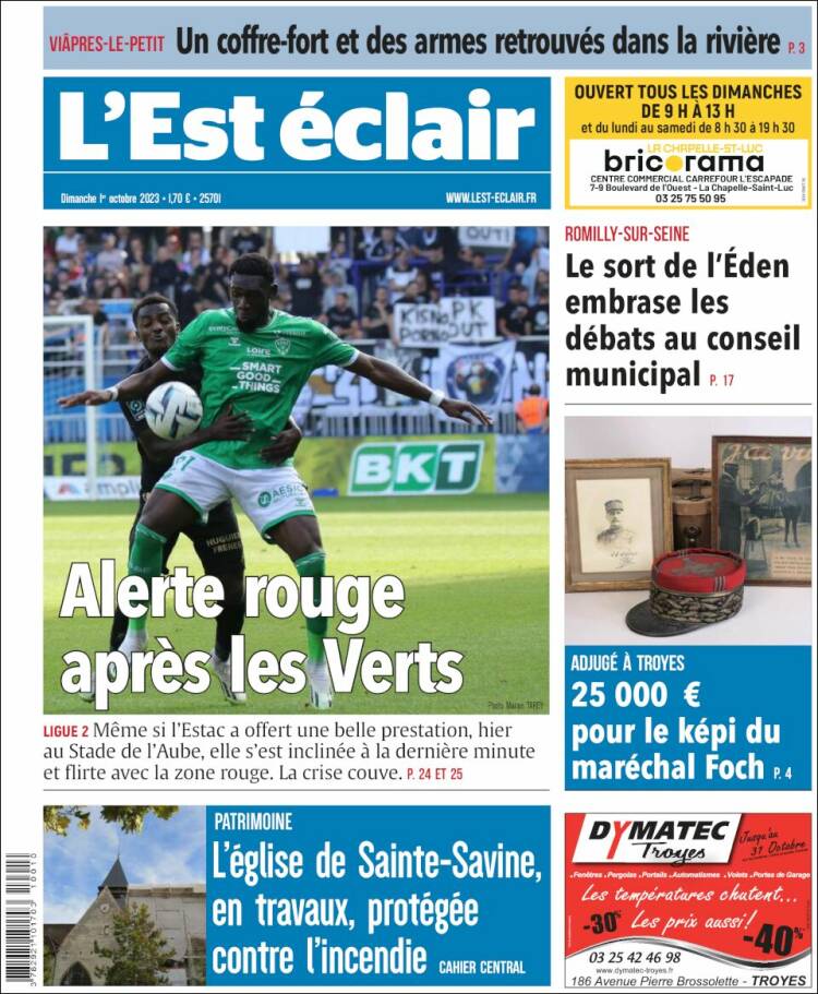Portada de L'Est Eclair (Francia)