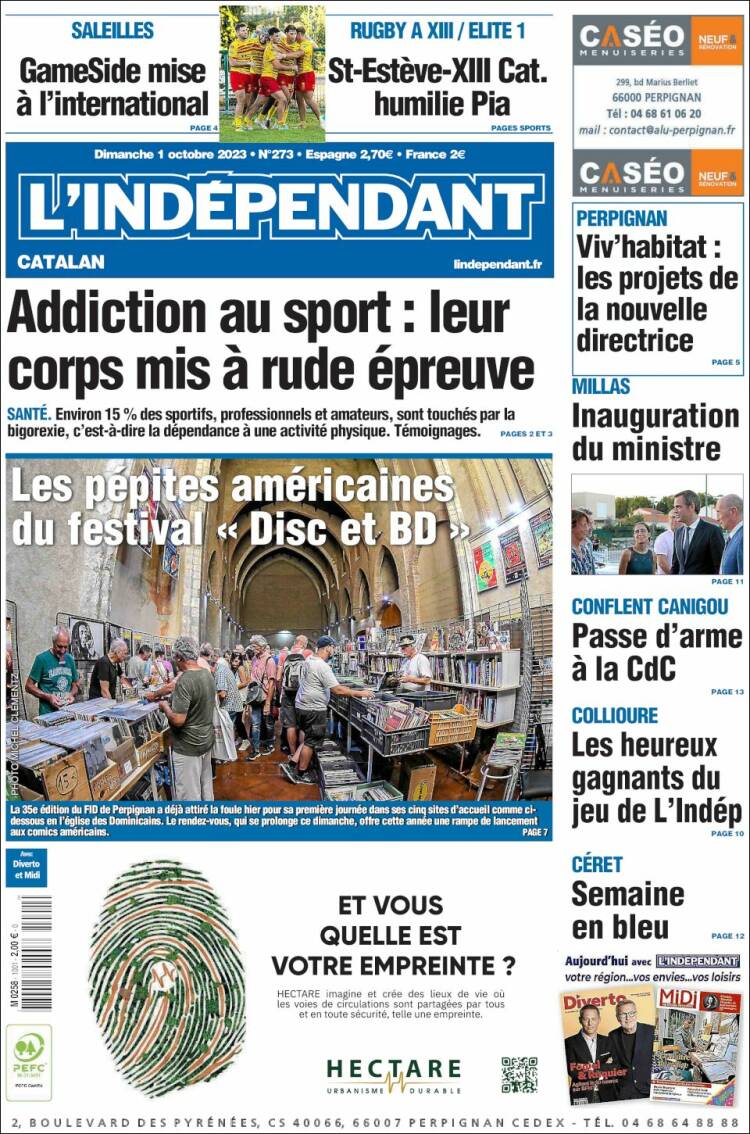 Portada de Le Indépendant (Francia)