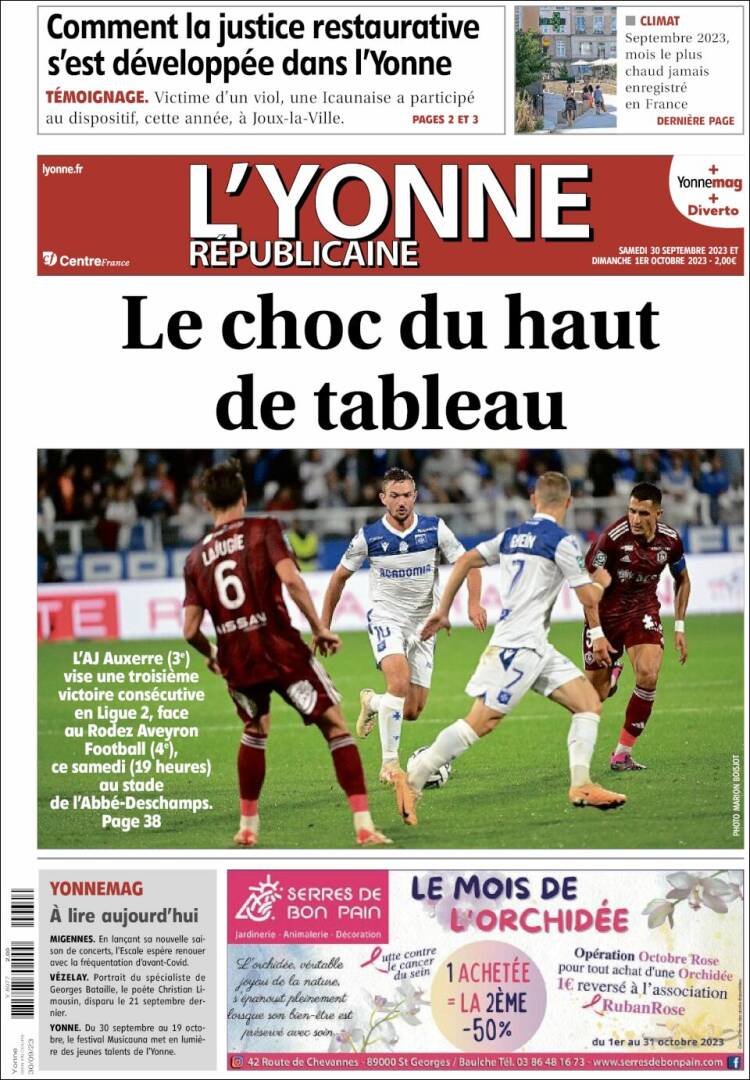Portada de L'Yonne-Républicaine (Francia)