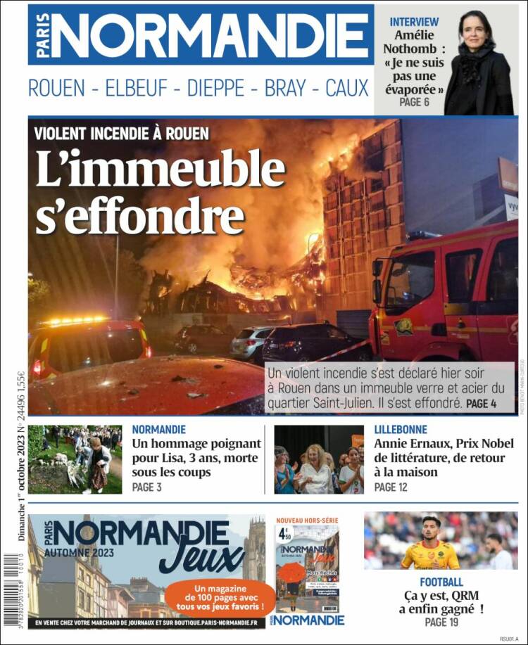 Portada de Paris Normandie (Francia)