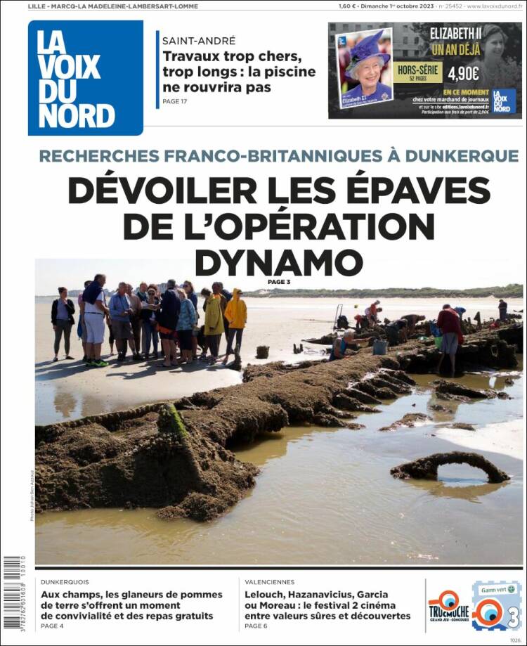 Portada de La Voix du Nord (Francia)