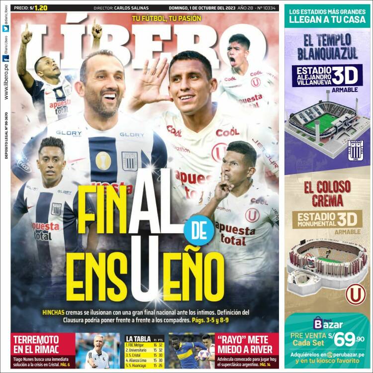 Portada de Líbero (Per&uacute;)