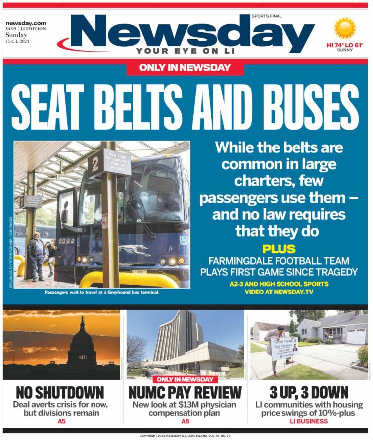 Portada de Newsday (USA)