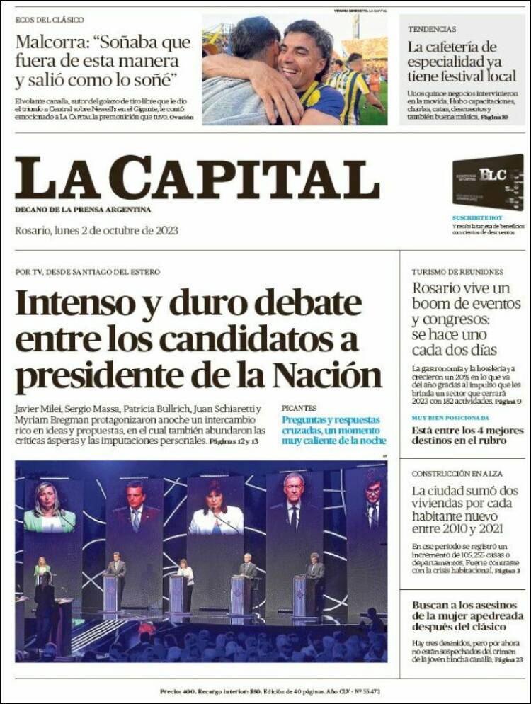 Portada de La Capital - Rosario (Argentina)