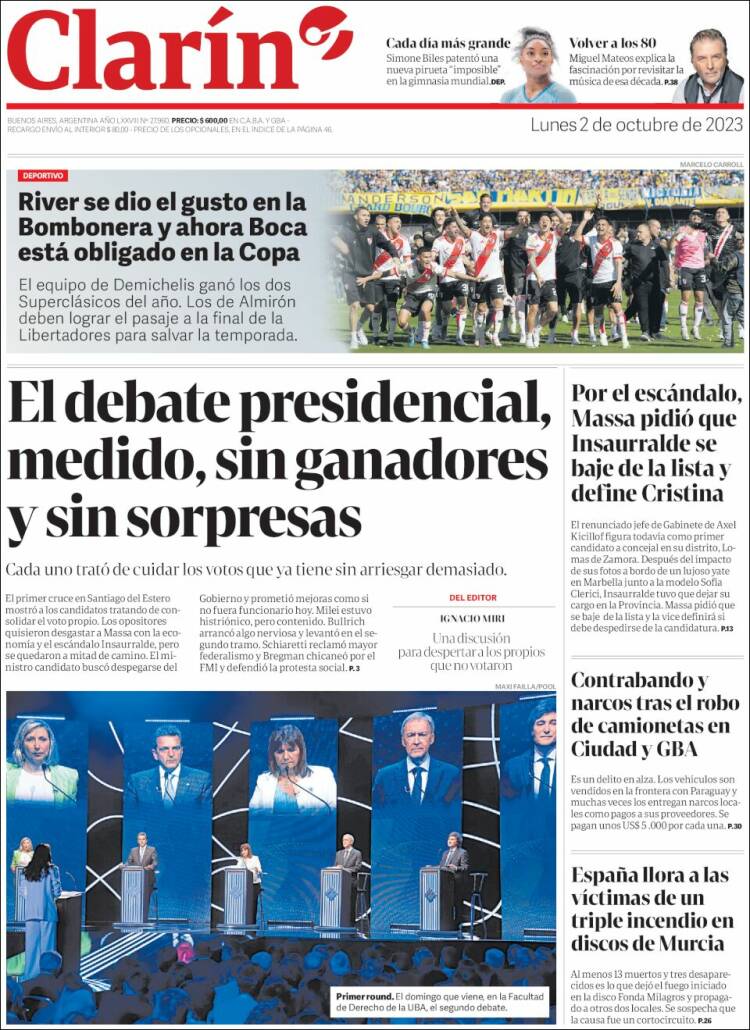 Portada de Clarín (Argentina)