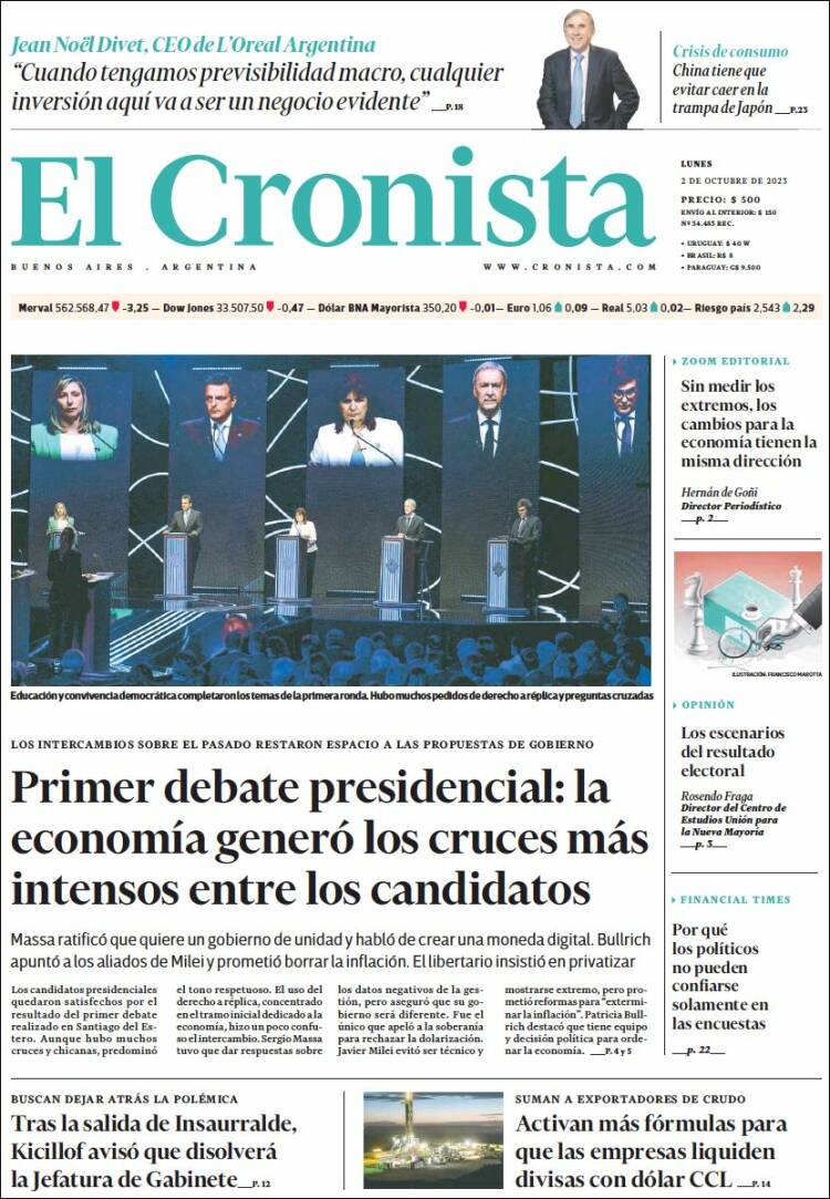 Portada de El Cronista Comercial (Argentina)
