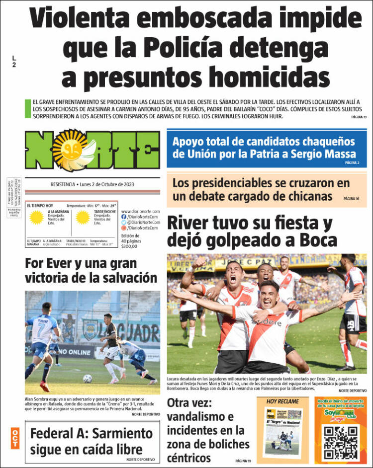 Portada de Diario Norte (Argentina)