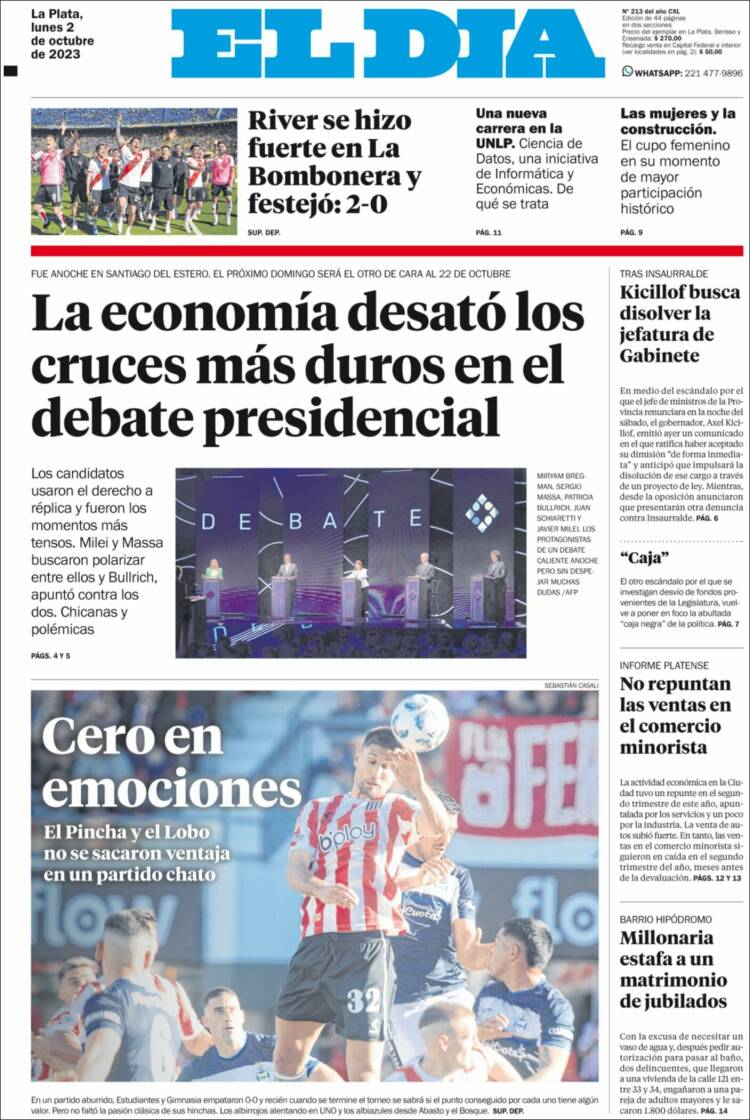 Portada de El Día de la Plata (Argentina)