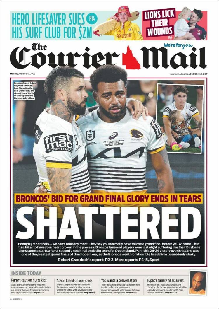 Portada de The Courier-Mail (Australia)