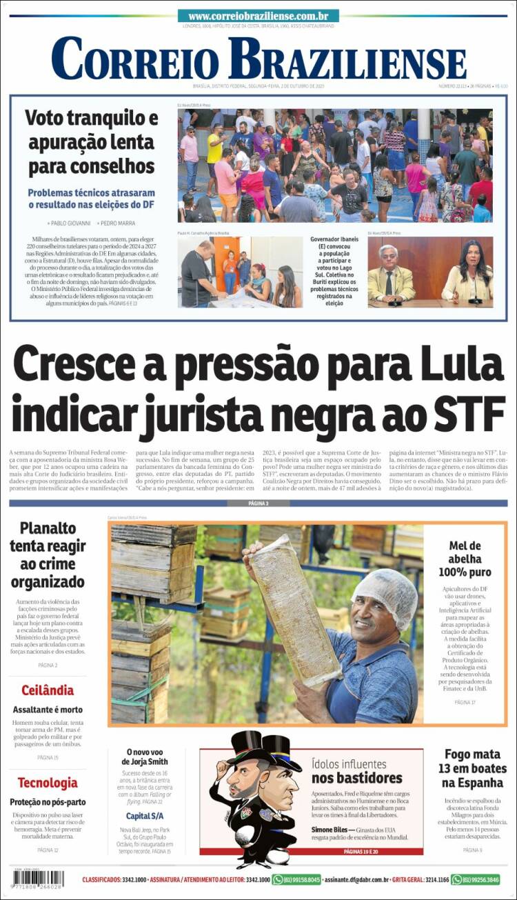 Portada de Correio Braziliense (Brasil)