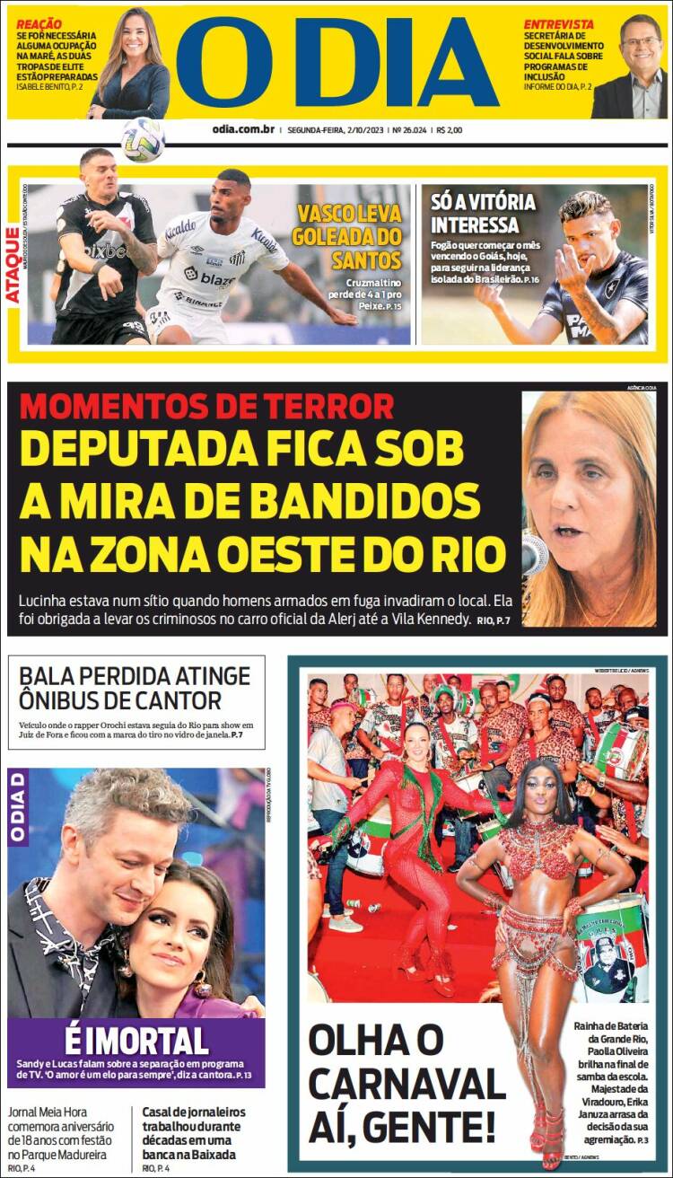 Portada de O Dia (Brasil)