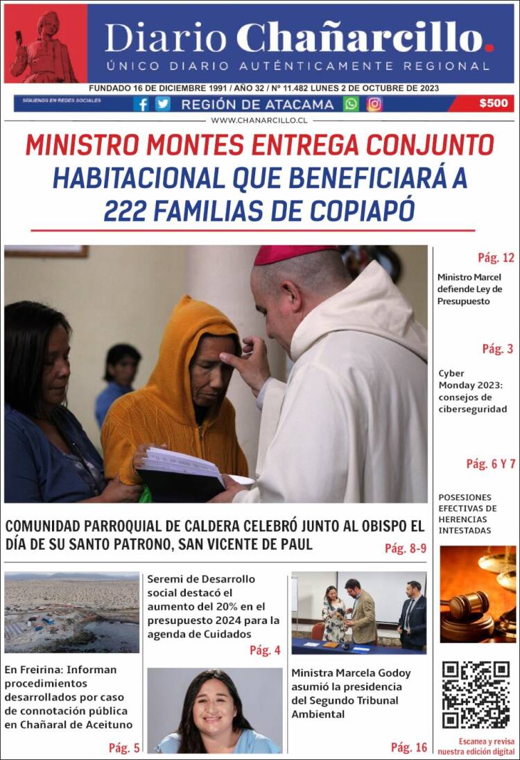 Portada de Diario Chañarcillo (Chile)