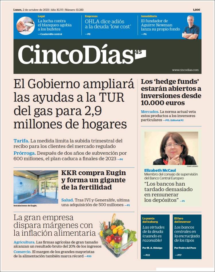 Portada de Cinco Días (Espa&ntilde;a)