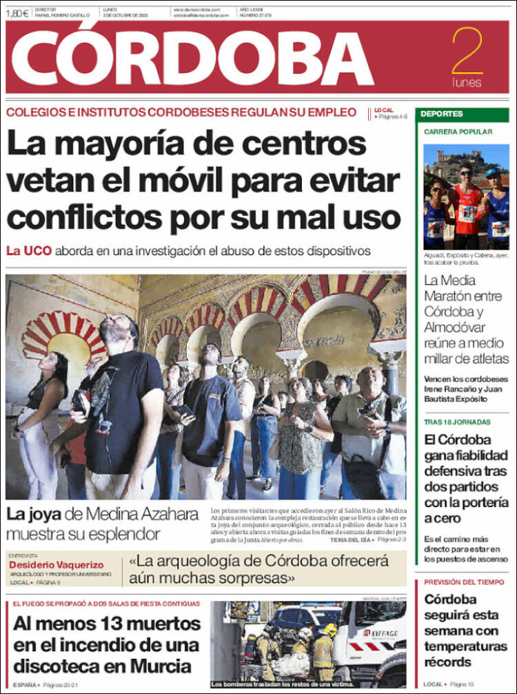 Portada de Diario de Córdoba (España)