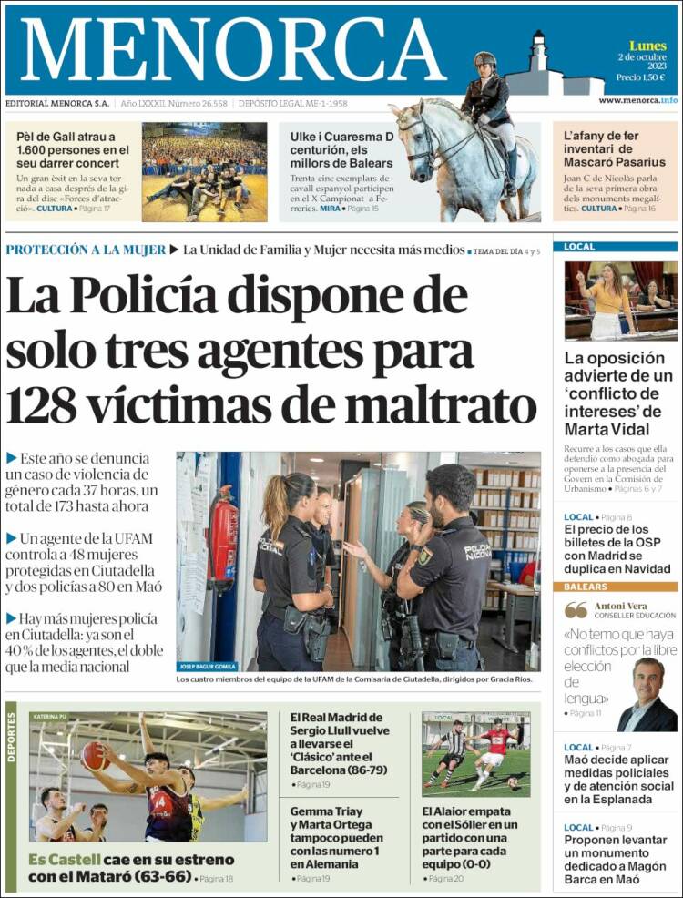 Portada de Menorca - Diario Insular (España)