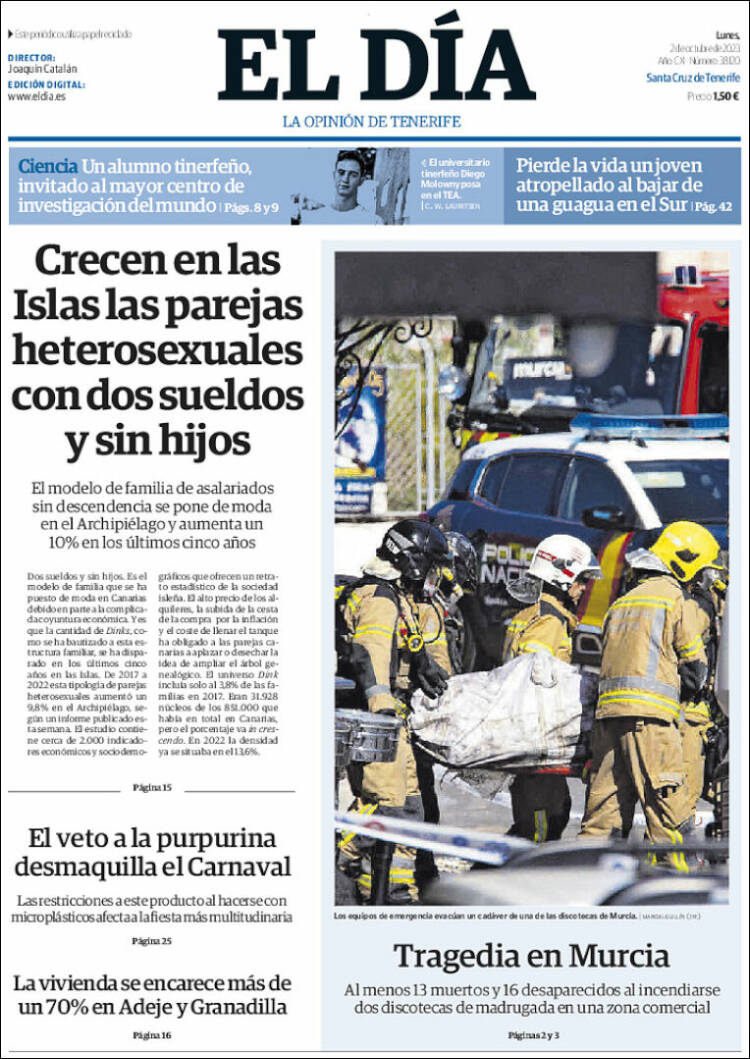 Portada de El Día (España)