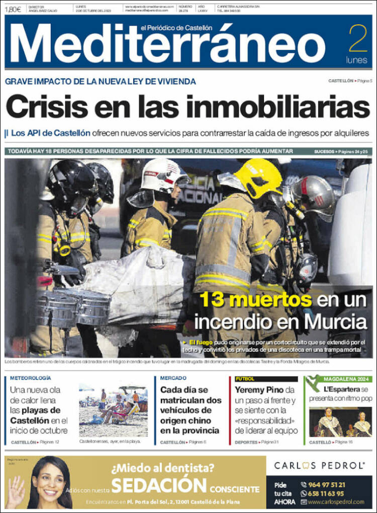 Portada de El Periódico Mediterraneo (España)