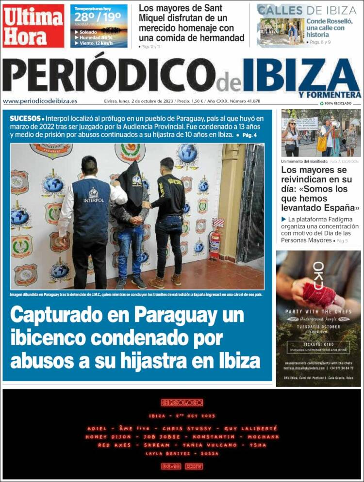 Portada de Periódico de Ibiza (España)