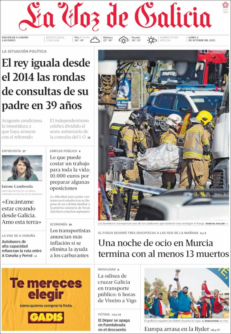 Portada de La Voz de Galicia (Spain)