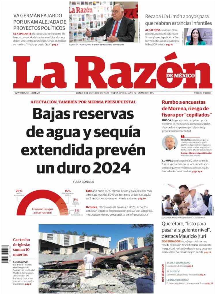 Portada de La Razón (México)
