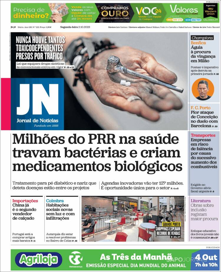 Portada de Jornal de Notícias (Portugal)