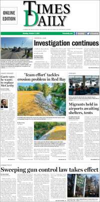 Portada de Times Daily (USA)