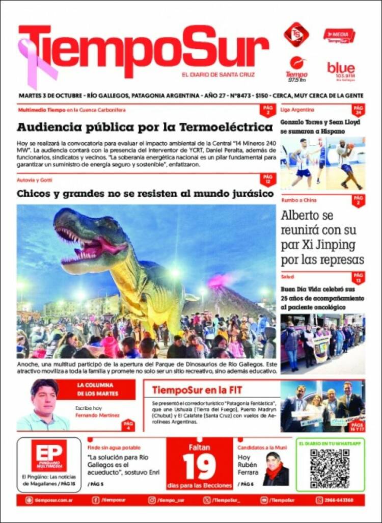 Portada de Tiempo Sur (Argentina)