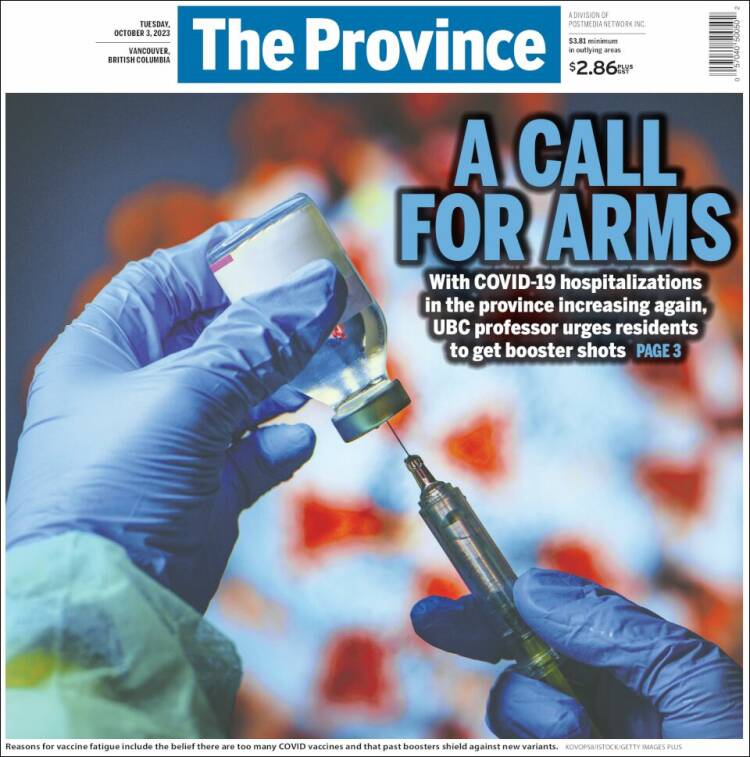 Portada de The Province (Canadá)