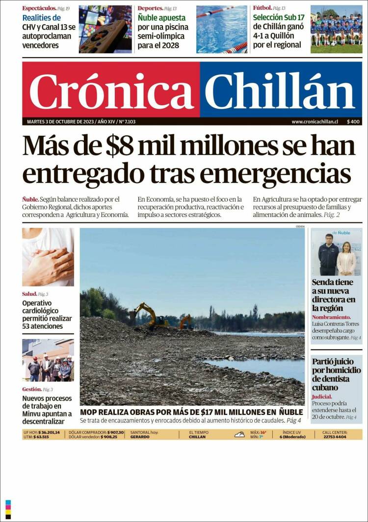 Portada de Crónica Chillán (Chile)