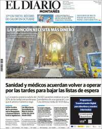 Portada de El Diario Montañés (España)