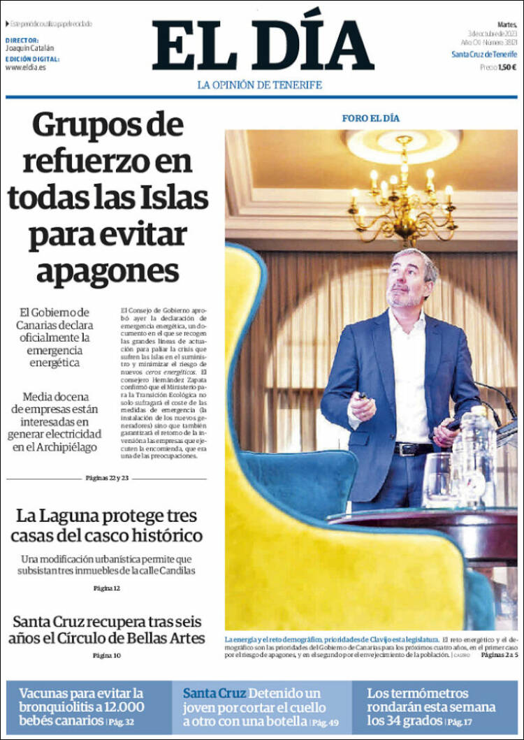 Portada de El Día (España)