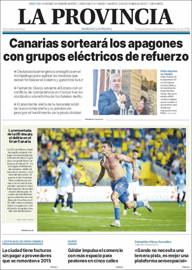 Portada de La Provincia (España)