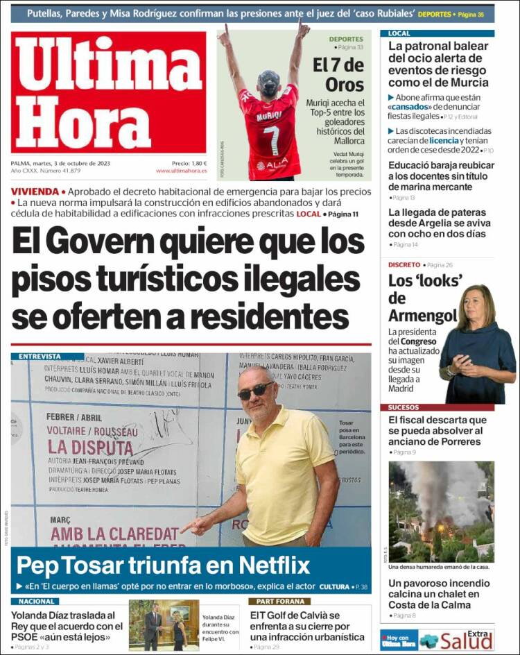 Portada de Última Hora (España)