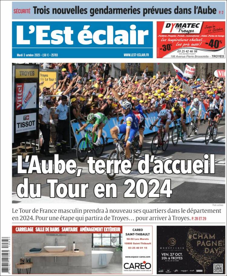 Portada de L'Est Eclair (Francia)