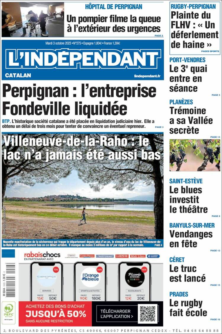 Portada de Le Indépendant (Francia)