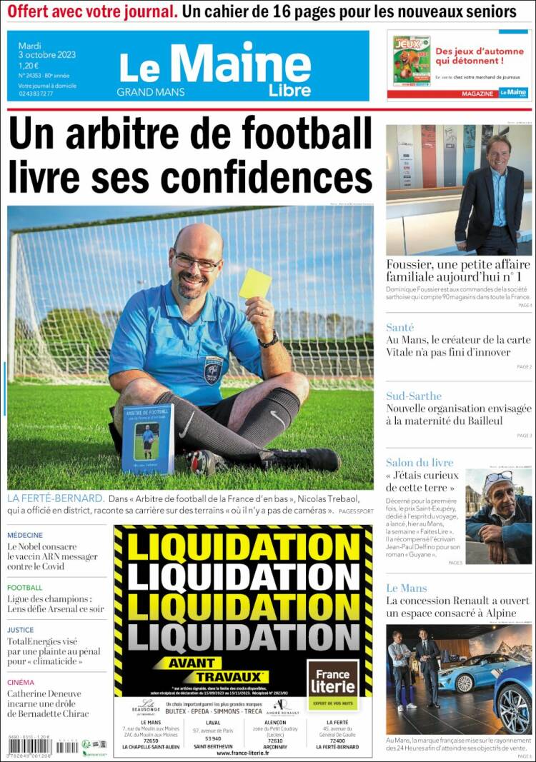 Portada de Le Maine Libre (Francia)